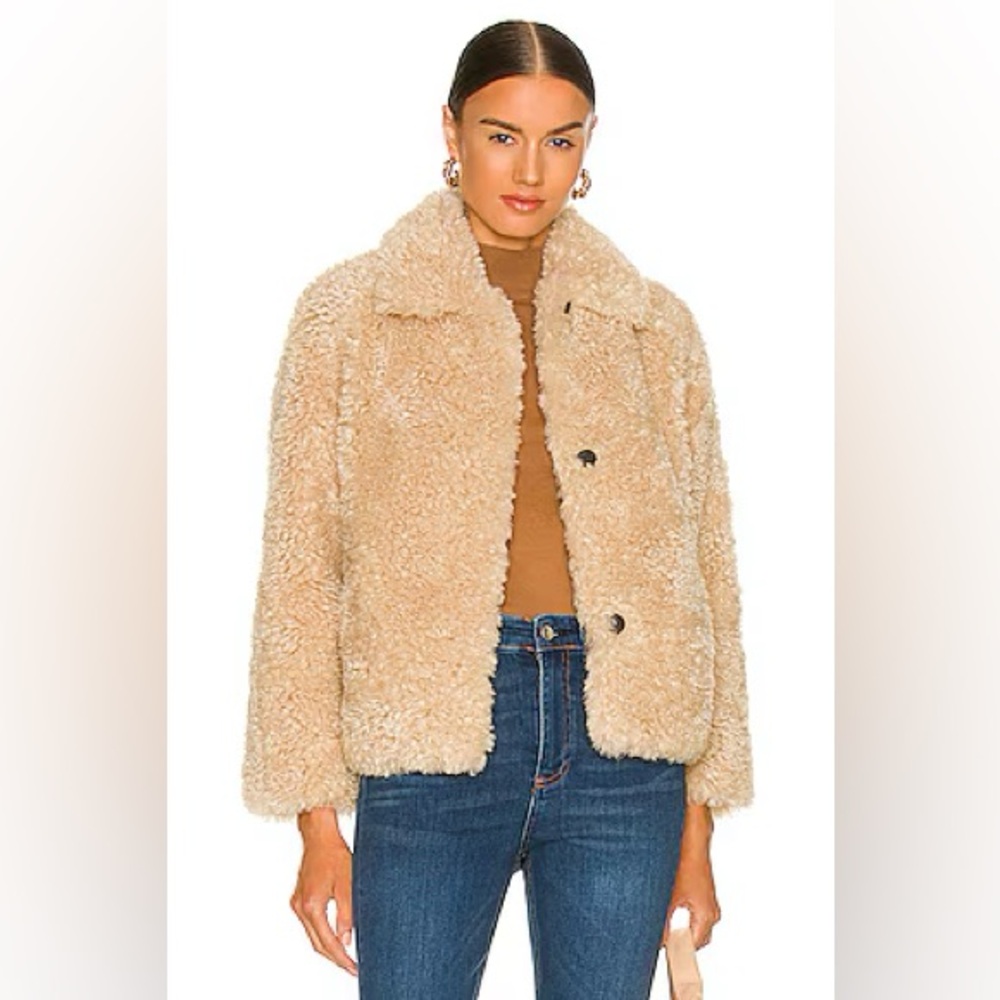 RAG & BONE Hesper Faux Shearling Jacket Beige | Size L